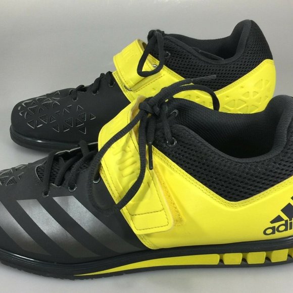 Adidas Mens US 10.5 UK10 Powrlift 3 Gray Lemon Peel Sneakers Gym Shoes Kicks main image 4